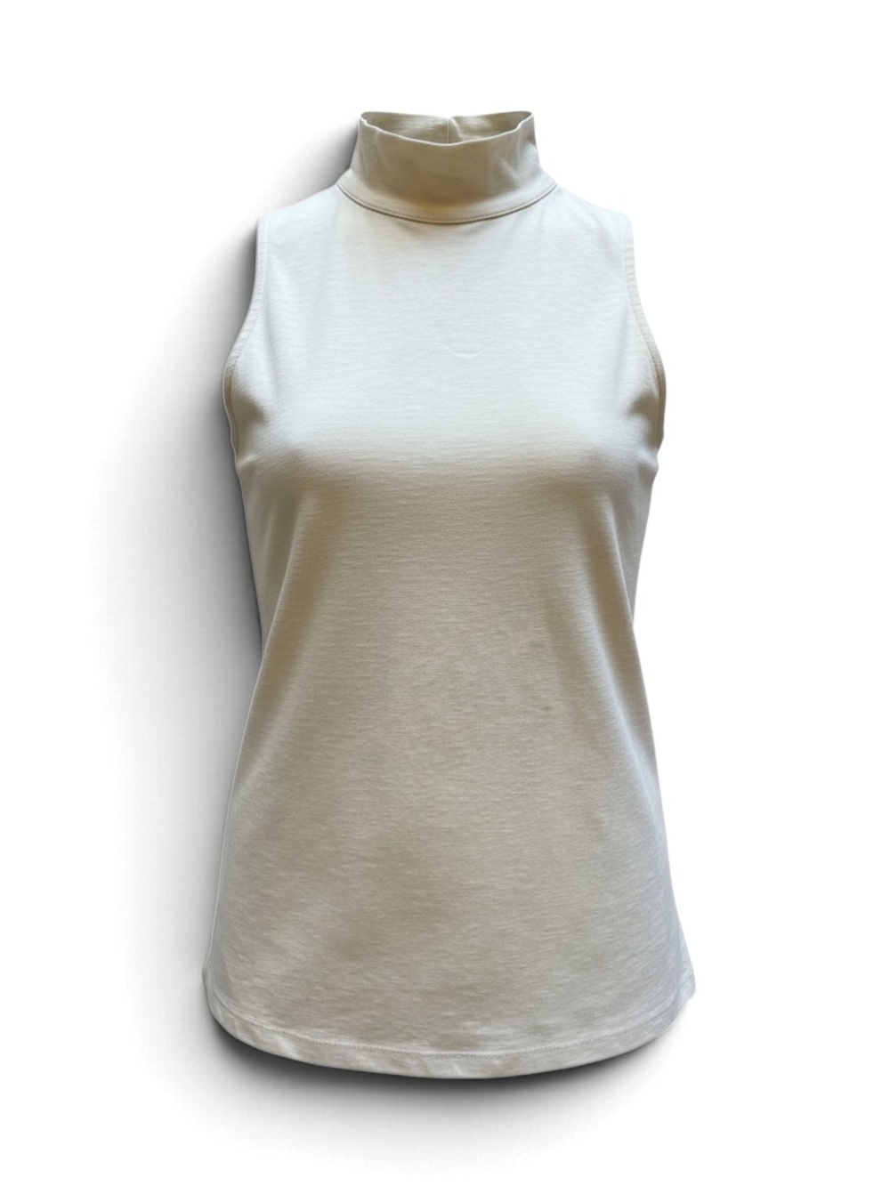 Free People Cream Sleeveless Mock Neck open back top vacation beach costal